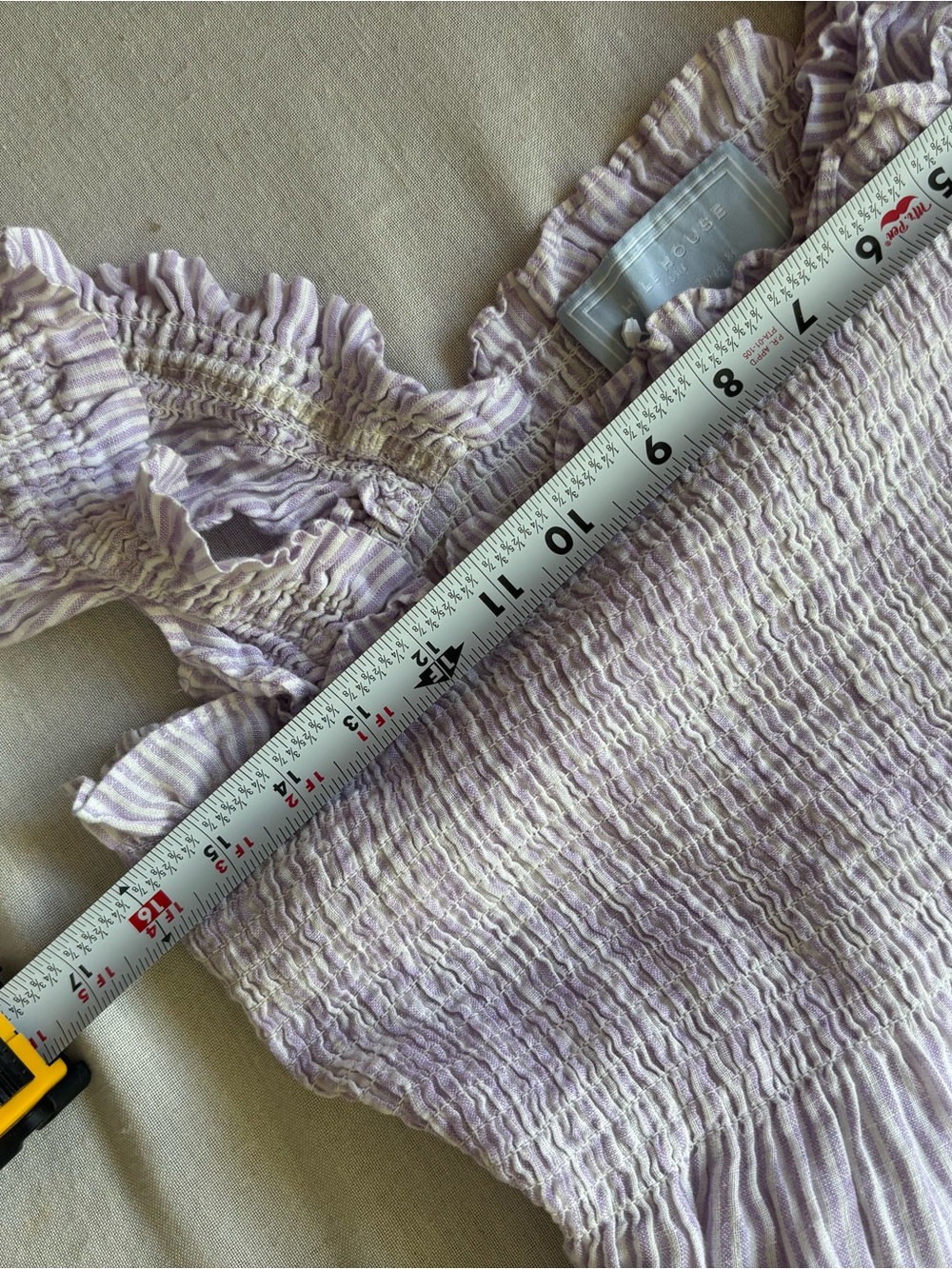 Hill House Home The Goldie Nap Dress Purple Gingham 100% Linen Midi Size M - Picture 8 of 9